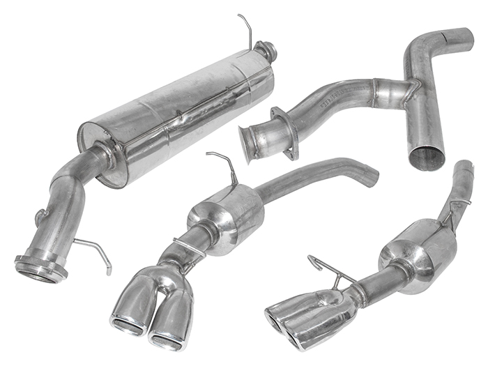 Stainless Steel Sports Exhaust System With Twin Tailpipe