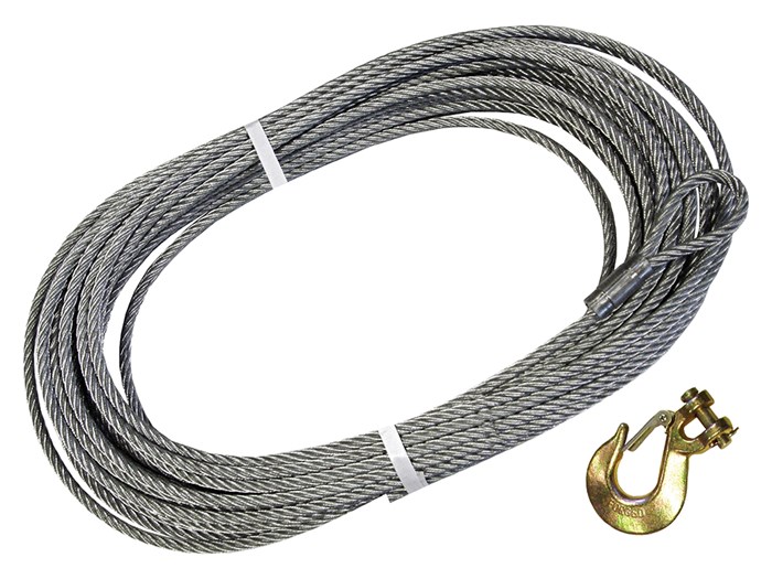 Replacement Galvanised Winch Cable With Hook<br /><br />