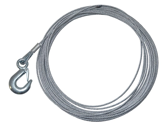 Replacement Galvanised Winch Cable With Hook<br /><br />